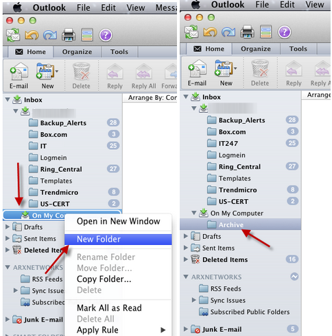 archive emails in outlook for mac by date